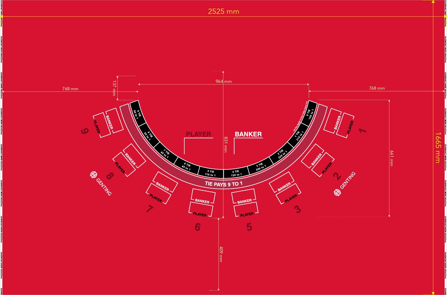Layout, Midi UR Way Punto Banco 8 Player, Chinatown Red