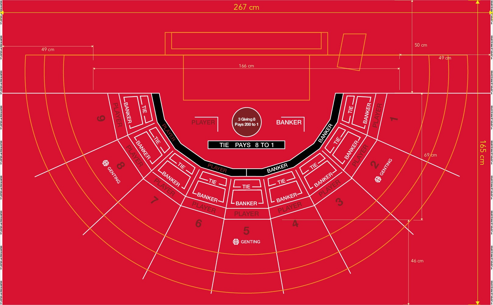 Layout, Midi UR Way, 3 giving 8, Punto Banco 9 Player, Chinatown Red