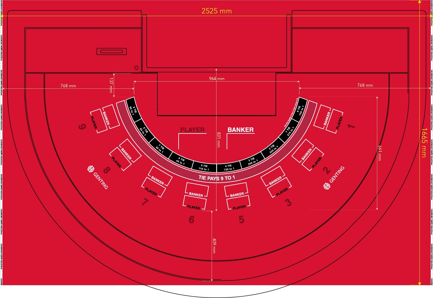 Layout, Midi UR Way Punto Banco 8 Player, Chinatown Red
