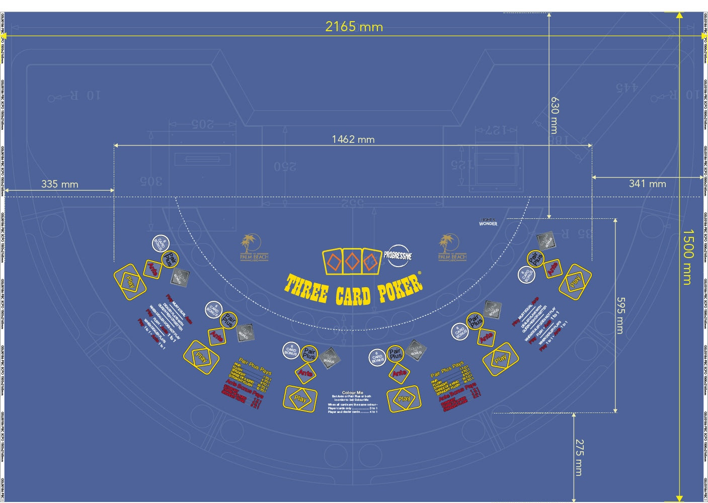 Layout, Poker, Progressive TCP Dual Progressive, Palm Beach Cairo, Blue