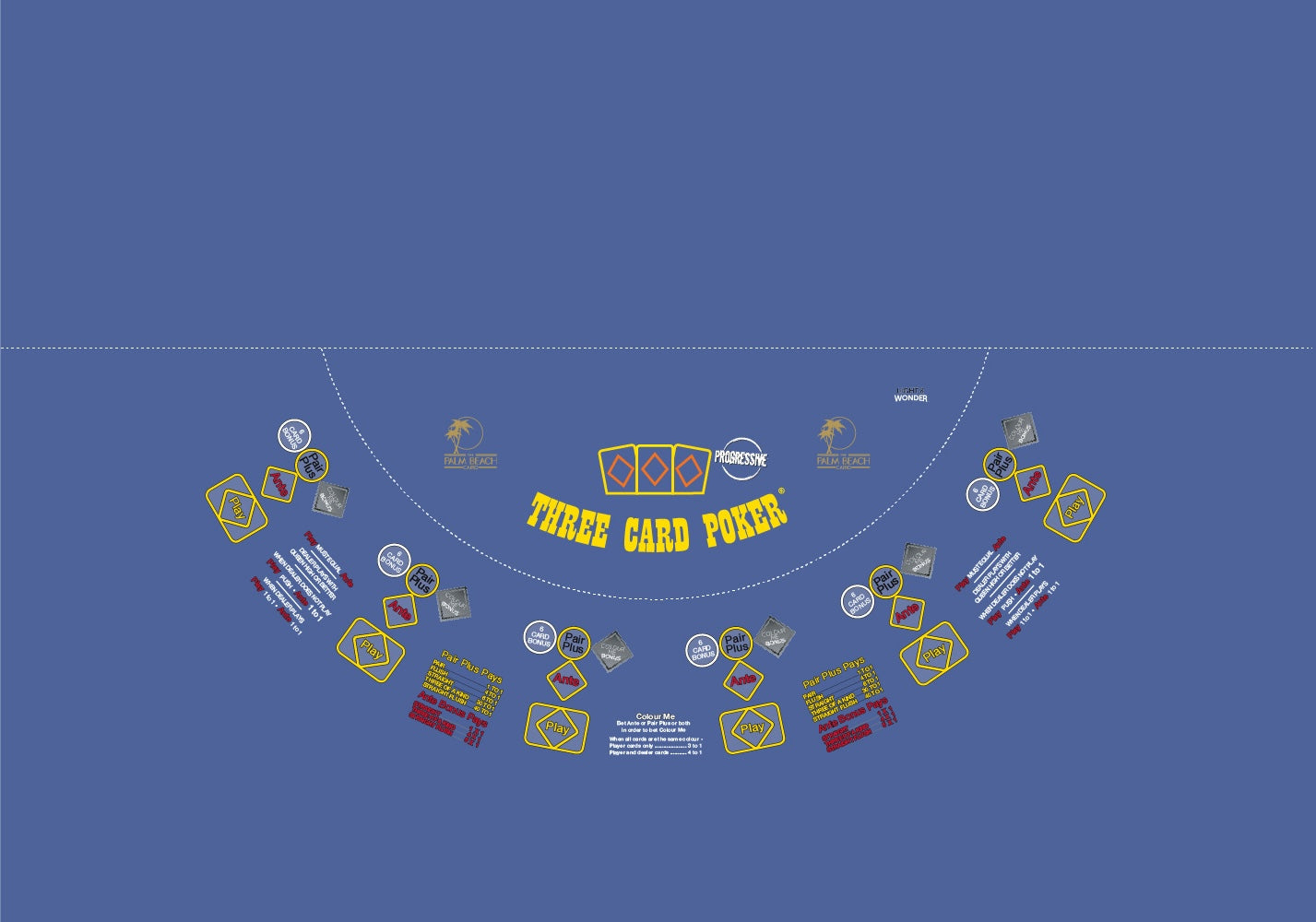 Layout, Poker, Progressive TCP Dual Progressive, Palm Beach Cairo, Blue